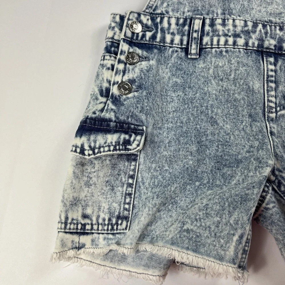 Justice Snoopy Short Overalls Size 12 Cotton Denim Blue Jean Adjustable Straps